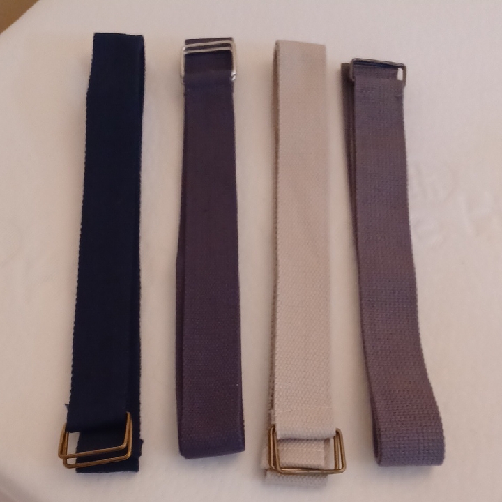 Blue And Gray Belts With Metal Buckles 4 Pack